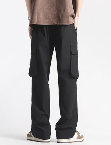 SEAUR Men's Cargo Baggy Pants Joggers Parachute Sweatpants Y2k Hiking Straight Leg Drawstring Trousers2