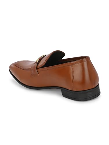 Image of San Frissco Men's Formal Loafers Leatherette Trending Shoes with Buckle,Semi Casual Cushioned Footbed Formal Moccasin for Office, Party Slip-On Loafers,Elegant, Lightweight & Comfortable