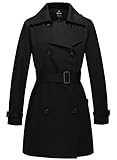 gabardina negra mujer zara Más Diseños - Cintura ajustable que embellece tu cintura área para crear una disposición delgada y mejor para resaltar la curva del cuerpo femenino y diferente de la apariencia del abrigo rígido.