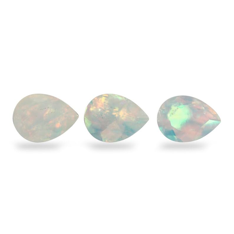 Opale de feu éthiopienne AAA+ de qualité gemme poire 8x5mm pour haute joaillerie artisanale
