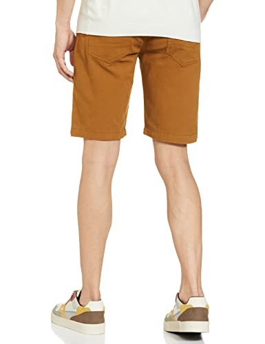 Image of The Indian Garage Co Men Slim Fit Solid Mid-Rise Chino Shorts