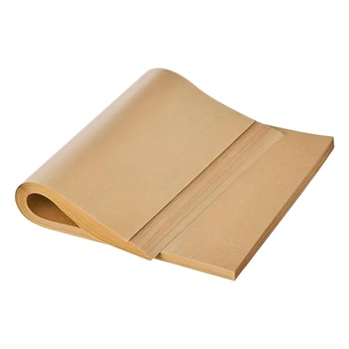 Papel Pergamino,Papel Pergamino Sin Blanquear,Bandejas Para Hornear Precortadas Sin Blanquear | 200 Hojas Para Hornear Precortadas De Alta Resistencia, Pergamino Antiadherente Para Hornear, Cocinar, A