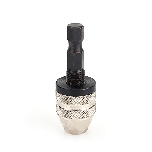 Keyless Drill Chuck Adapter, 1/4 Inch Hex Shank Quick Change Chuck Conversion Adapter fConverter Drill Adapter or Impact Driver, 0.3~3.6mm