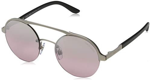 GIORGIO ARMANI AR6045-30367E Sunglasses MATTE SILVER w/PINK MIRROR SILVER GRADIENT LENS 49mm
