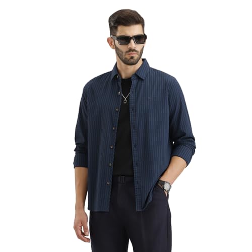 Image of WROGN Men's Tencel Blend Shirt | Striped | Slim Fit