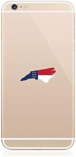 2X - North Carolina State Shaped Flag Cell Phone Sticker Self Adhesive Vinyl Decal Sticker NC Vinyl Made in USA