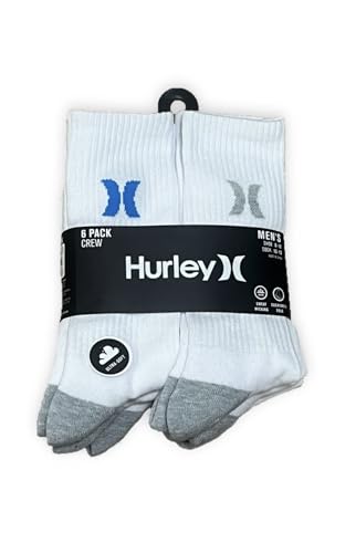 Hurley Mens Cushioned Crew Socks 6 pack2