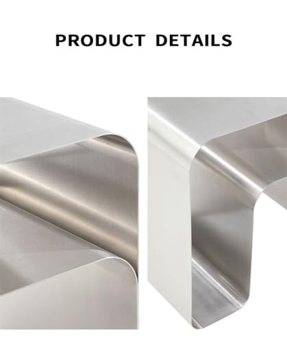 Vureto Stainless Steel Side Table, Minimalist Nightstand thumb #2