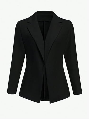 Womens Blazer Long Sleeve Open Front Work Office Jacket Casual Button Down Solid Color Stretch Cardigan4