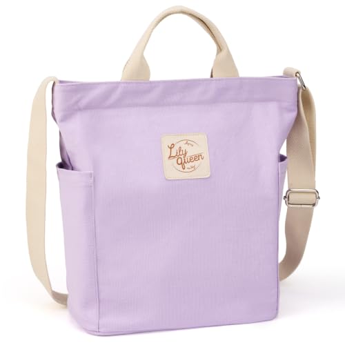 Image of Lily queen Women Canvas Tote Handbags Casual Shoulder Work Bag Crossbody