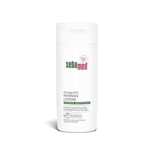 Sebamed Omega 12% Intensiv Lotion Trockene Haut 200 ml, Bodylotion für trockene Haut, hautberuhigende Feuchtigkeitspflege bei Hautrötungen, auch bei Neurodermitis und Schuppenflechte geeignet