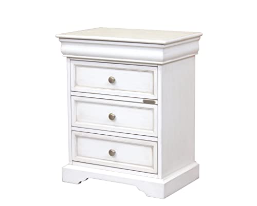 Arteferretto Made in Italy Table de Nuit Louis Philippe 4 tiroirs