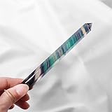 Rainbow Fluorite Slender Crystal Column Striped Point Magic Wand Hexagonal Stone Ornaments Gemstone Stone