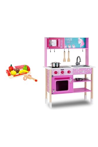 Klein Princess Coralie おままごとキッチン & 専用お鍋セット & 詰め合わせフルーツセット 収納付き 安全設計 子供用 おもちゃ