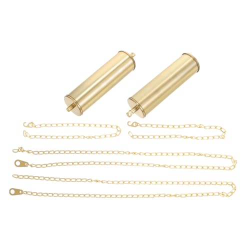 SOESFOUFU 1 Set Grandfather Clock Decorative Hammer Clock Mechanism Kit Part Vintage Chain DIY Steel Long Shaft Pendulum Weight Golden Iron