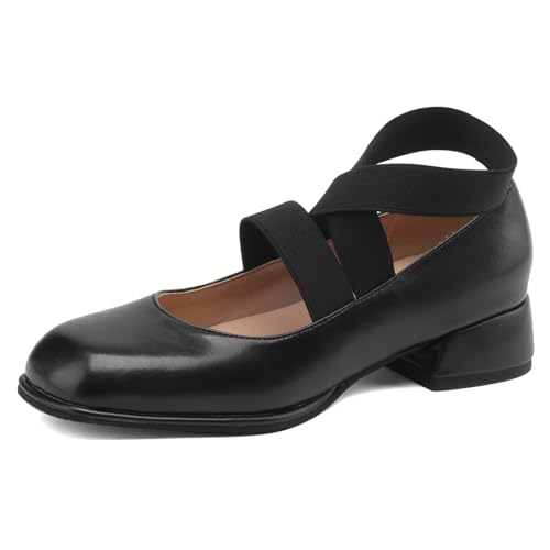 Elastic Band Flats Pumps Shoes for Women Square Toe Crisscross Ballet Flats