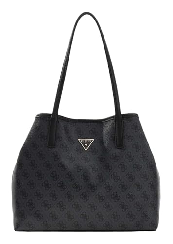GUESS sac shopper Victtoria grand cabas gris foncé avec pochette amovible