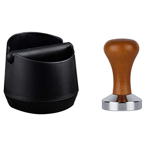 Padyrytu Espresso Knock Box and Coffee Tamper for Easy Coffee Ground Disposal Coffee Set. Base Coffee Tamp Tool, Barista Tools, Flat Base Coffee Tamp Tool, Barista Tools, Espresso Tamper Tool
