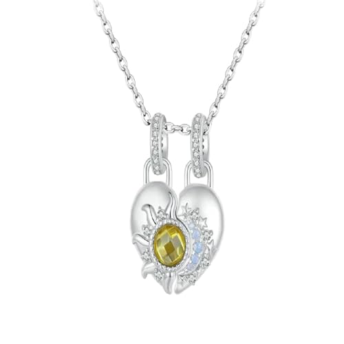 Charm de sol y luna de plata ley 925 con nanoópalo para collar