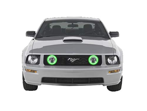 Flashtech Green LED Halo Ring Fog Light Kit For Ford Mustang 05-09