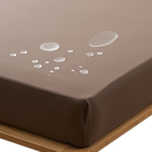 AQUA 防水ボックスシーツ ブラウン クイーン 抗菌防臭 ダニ通過ゼロ 防水シーツ マットレスシーツ ベッドカバー NICE GUARD+ 汚れ防止 おねしょ対策 介護 洗える 旧社名:ナイスデイ 58420406