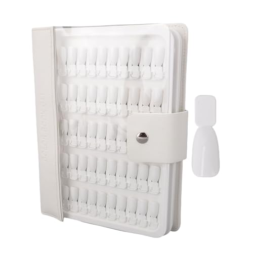 YUYTE Libro de Muestras de Uñas de 150 Colores, Libro de Tarjetas de Exhibición de Muestras de Uñas de Cuero PU ABS con Puntas de Uñas Postizas Intercambiables, para Salón, Hogar,