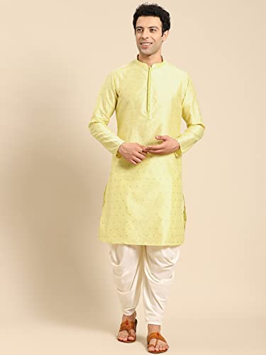 Image of Men's Navy Blue Cotton Festive Wear Regular Fit Woven Design Kurta | Indian Wedding Wear Kurta | Festive Ethnic Kurta