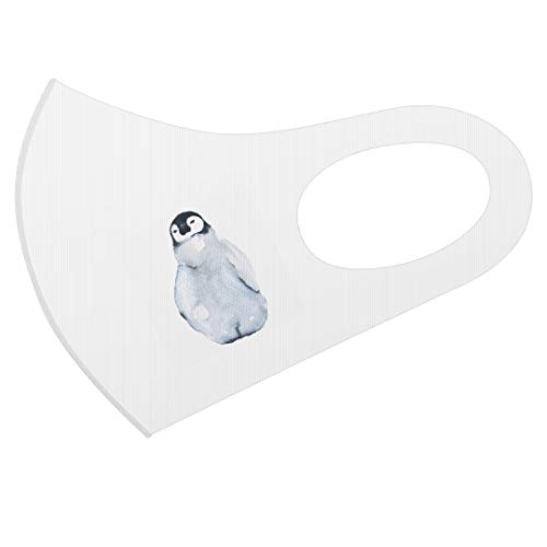 デザイン マスク 2枚セット ポリエステル 洗える 布マスク 男女兼用 018026 ワンポイント コウテイ ペンギン 赤ちゃん 動物