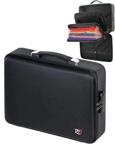 Fireproof Document Box - Hard-Shell Design Waterproof & Fireproof Document Safe with Lock, Fire Proof File Box for Documents, Certificates, Laptops, Passports, Black