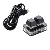 FQzsbWbbt USB Tastatur RGB Programmierbare Makro Tastatur Gamer Tastatur Gaming Zeichnung Mechanische Tastatur 2 6 9 12 Kompatibel Mit Computer(2 Keys Black)