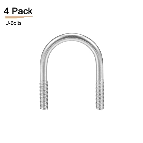 Image of DTGN 1-5 /8 inchx2.72 inch(DXL) Round U-Bolts - 4Pack - Good for Construction Industry - 304 Stainless Steel Round Bend U Bolt - Silver