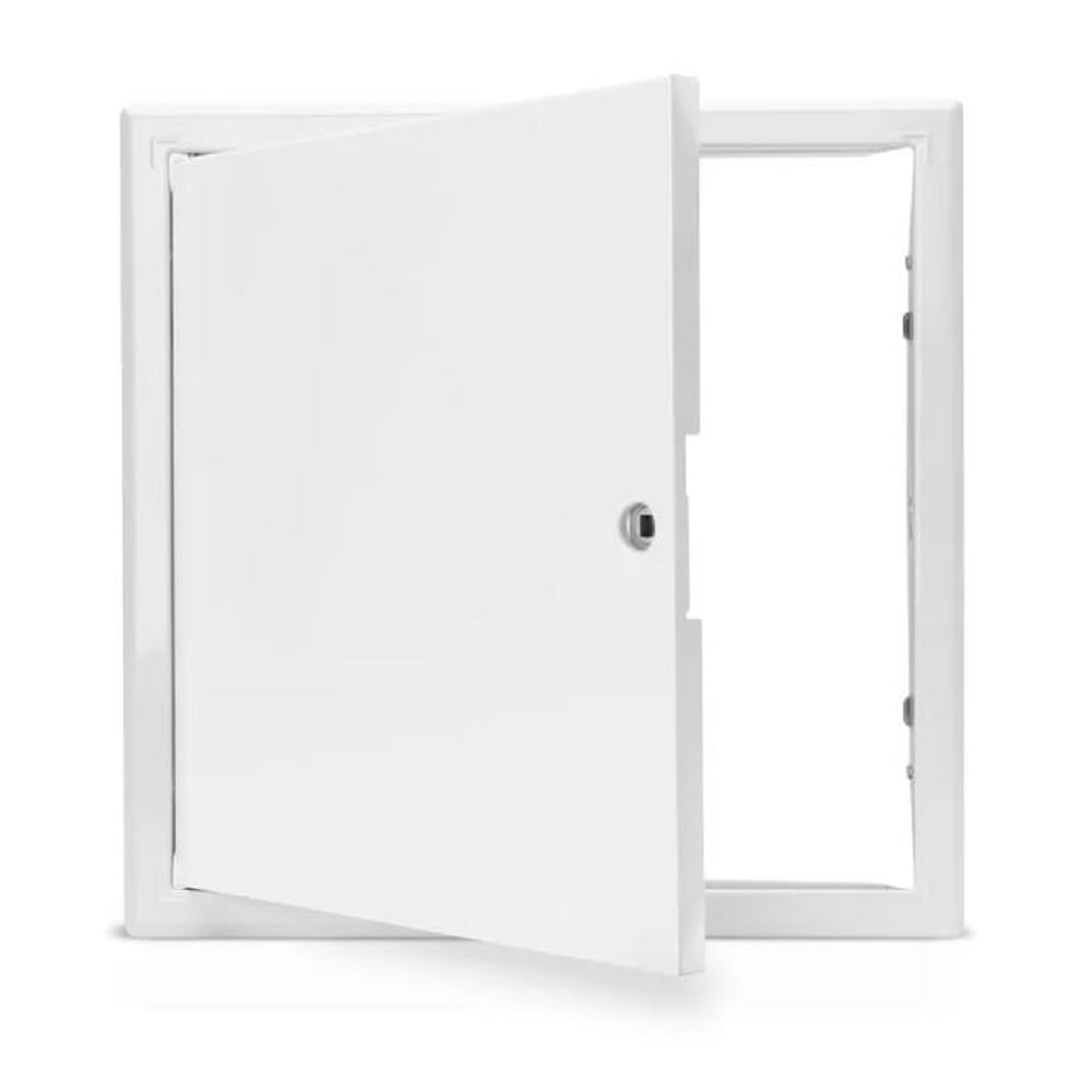 SPI Value Metal Access Panel - Non-Fire Rated - Square Lock - with Key - for Walls and Ceilings, Conceals Wires, Meters, Pipes - Fits Flush to Surfaces - Gloss White - Size Options (600X600mm)