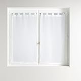 Coloris : Blanc Paris Prix Paire de Voilages à Passants Luminea 60x160cm Blanc