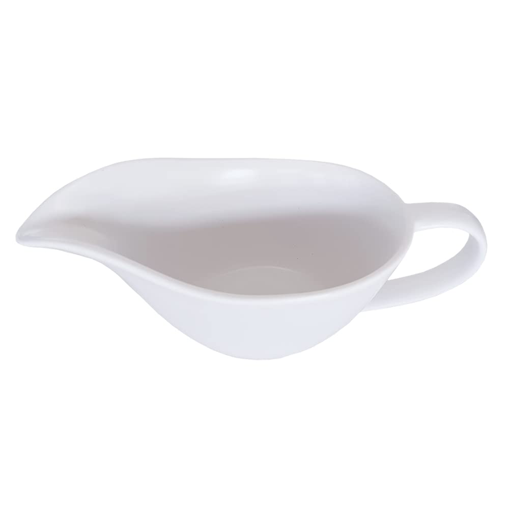 Sizikato Set di 2 brocche classiche in porcellana bianca opaca per salsa facile da versare, 200 ml
