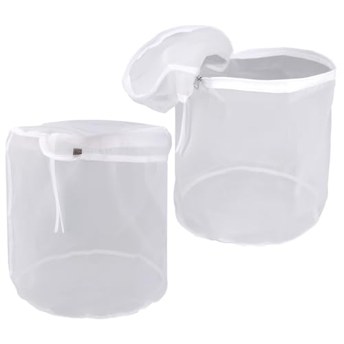 2stk 5-Gallonen-Filterbeutel aus Vollmasch, Wiederverwendbarer Filterbeutel Filterbeutel Nylonnetz Filterbeutel aus Vollmasch Filterbeutelset aus Vollmasch Filterbeutel mit Reißverschluss