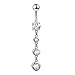 Sterling Silver Dangle Belly Button Rings Women Girl Navel Rings CZ Body Piercing