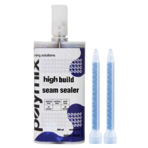 Image of Polymix High Build Seam Sealer 200ml Cartridge & Two Application Mixing Nozzles (Beige)