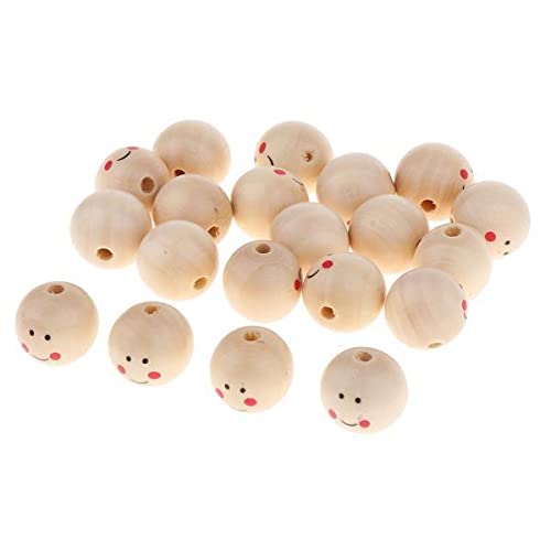 SNAPPSY 2x20pcs Natural Wooden Beads Loose spacers for DIY Crafts 25mm boy-picture-23