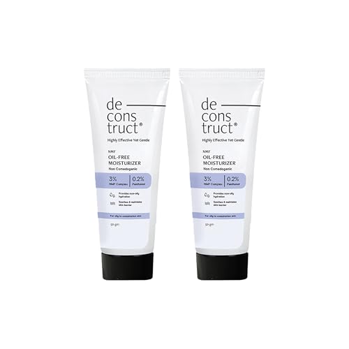 Image of Deconstruct Oil-Free Moisturizer | Non Sticky, Lightweight, Non-Comedogenic & Fast-Absorbing | Tested for 72H Hydration | For Oily, Acne-Prone & Sensitive Skin | 50gm (Pack of 2)