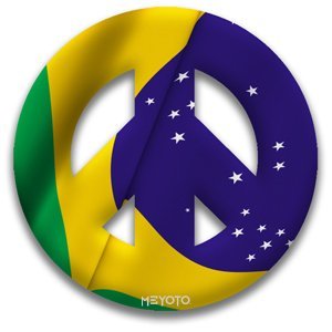 Peace Symbol Magnet of Brazil Flag by MEYOTO