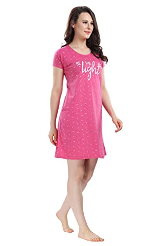 Image of DZZO Women's Cotton Printed Knee Length Nightdress