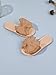 GORGLITTER Girl's Summer Slides Sandals Cute Fashion Trendy Vacation Bow Round Open Toe Dress Flat Sandals Apricot 2.5