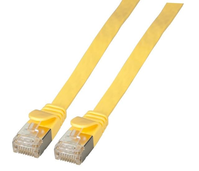EFB-Elektronik Câble patch plat RJ45 U/FTP Cat.6A, PVC, jaune, 500 MZh, 10 Gbit, 5 m de long