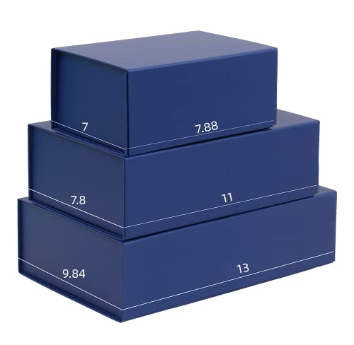 Image of Rsgift Blue Gift Boxes,7.8 x7x 3.1 Inches Gift Box with Lid,Groomsmen Graduation decorative boxes
