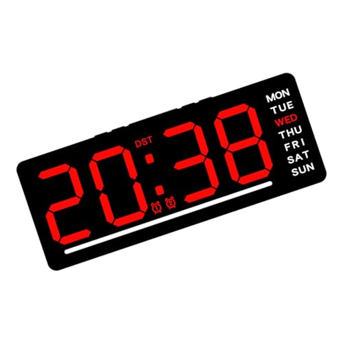 大画面と読みやすい時間と日付表示アラームを備えた洗練されたデジタル時計、あらゆる部屋の計時用 LED ディスプレイ