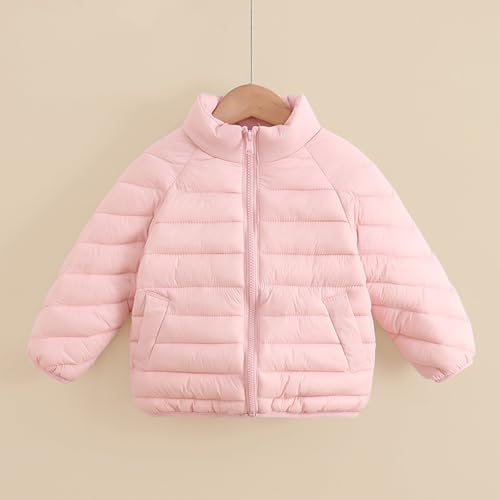 Boys Girls Stand Collar Jacket Winter Lightweight Warm Quilted Jackets Long Sleeve Zip Up Kids Outerwear with Pockets3