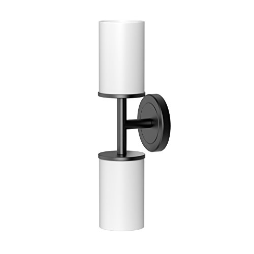 Image of Gatco 1683MX Latitude II 2-Light Bathroom Vanity Light Fixture, Double Wall Sconce, Vertical or Horizontal Mount, Matte Black