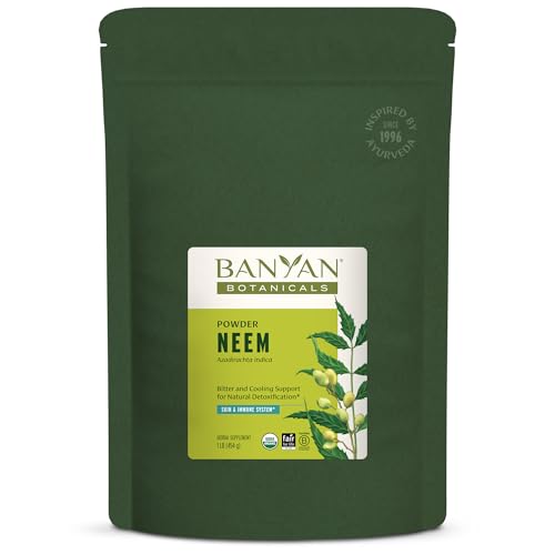 Banyan Botanicals Neem Powder Organic Neem Leaf Supplement (Azadirachta Indica) for Skin Health Immune Support and Natural Detoxification* 1 lb. Non-GMO Sustainably Sourced FFL Fair Trade