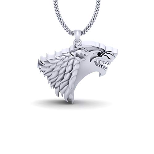 Juego de Tronos House Stark colgante de juego de tronos, plata de ley 925 maciza