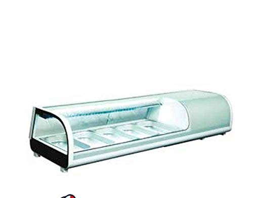 Espositore refrigerato statico da banco per sushi Temp. 0/+12°C Dim. 1352x420x265 mm